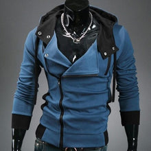 Load image into Gallery viewer, Men Side Zipper  Drawstring Long Sleeve Sweatshirt Hooded