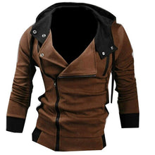 Load image into Gallery viewer, Men Side Zipper  Drawstring Long Sleeve Sweatshirt Hooded