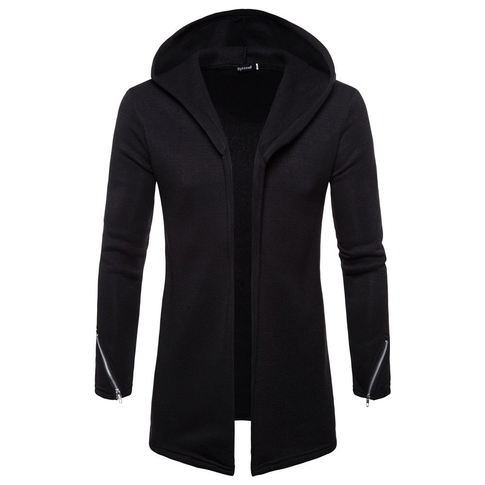 Men's Fashion Coats Men Hooded Zipper Trench Coat Jacket